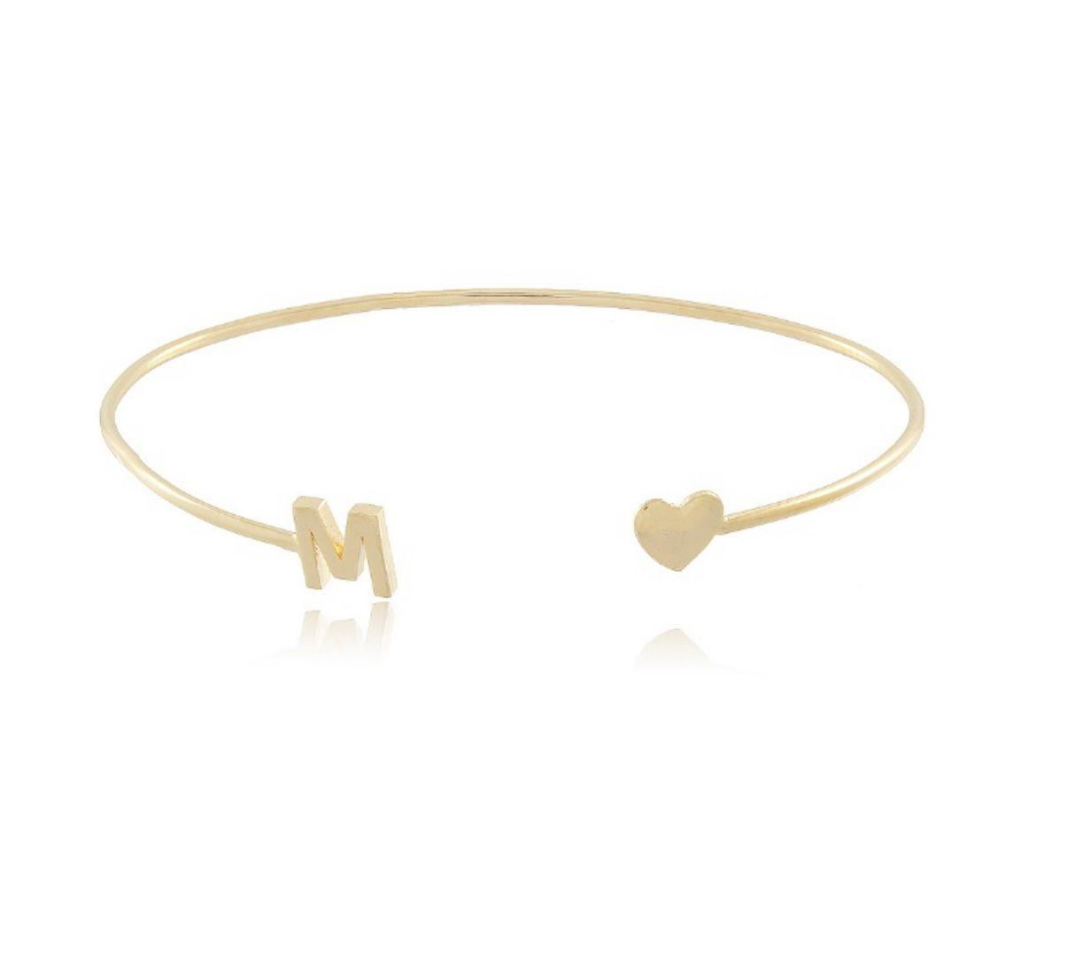 Pulseira Com Letras Gravadas Em Metal, Bracelete Com Letras